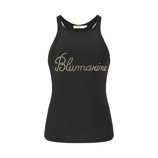 Vintage Blumarine Top with Rhinestone Logo (IT 44 / L / US 8)