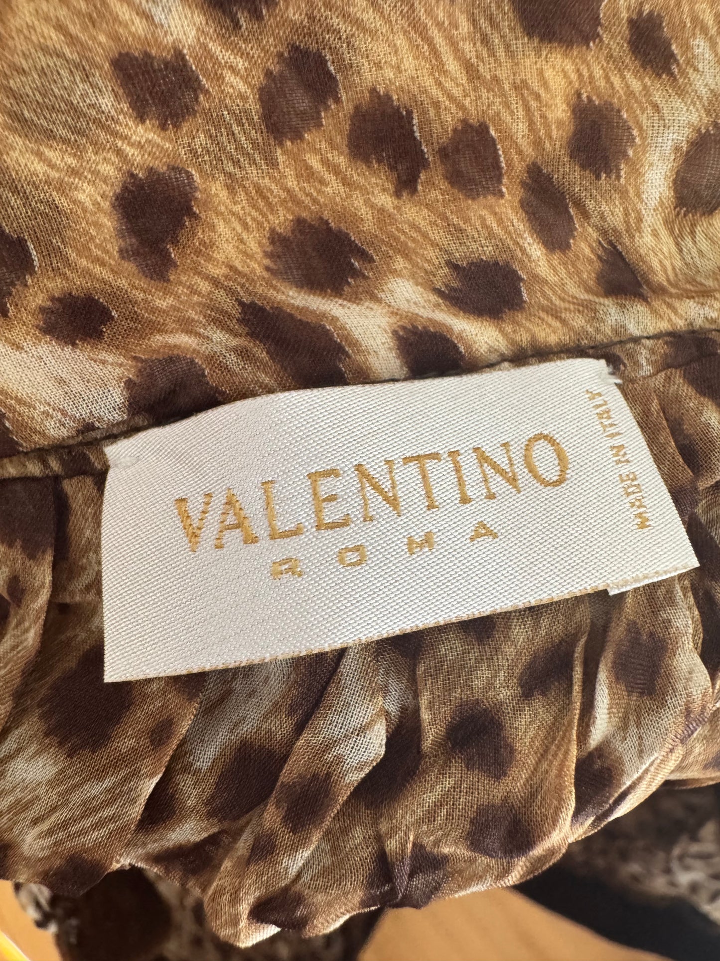 Valentino Vintage Animal Print Silk Top (IT 46 / XL)