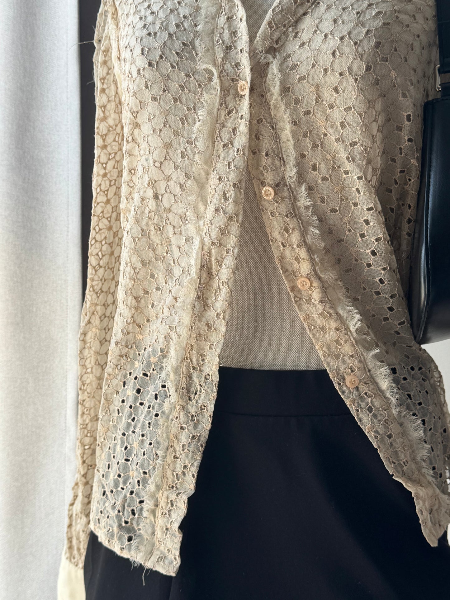 Anna Molinari Vintage Lace Shirt In Beige Ecru (S)