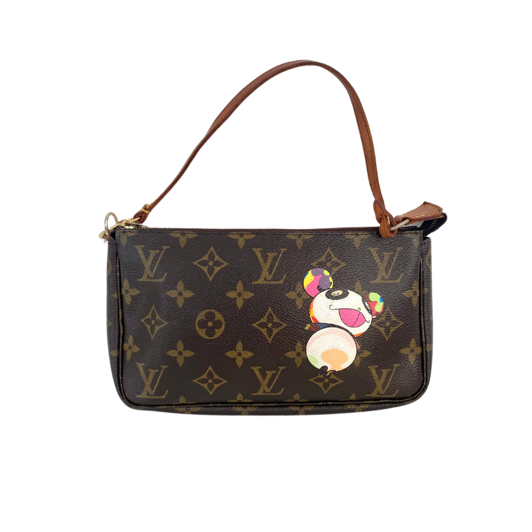 Louis Vuitton x Takashi Murakami vintage pochette Panda, LV vintage Panda pochette, Louis Vuitton Murakami Panda pochette, LV murakami panda bag, LV Murakami Panda handbag, Louis Vuitton preloved Murakami Panda pochette, Rare Louis Vuitton Murakami bag, Murakami Panda bag for Louis Vuitton vintage