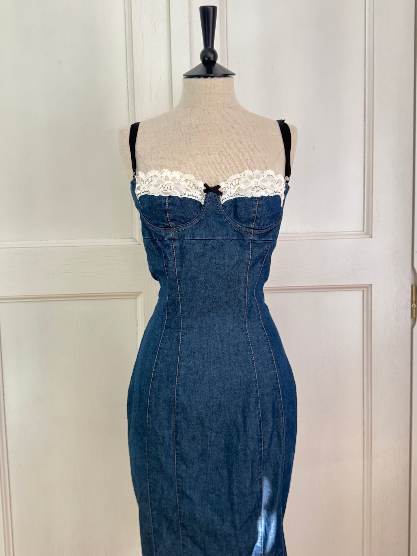 D&G Dolce Gabbana Vintage Denim Bustier Dress (M / IT 42)