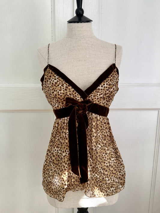 Valentino Vintage Animal Print Silk Top (IT 46 / XL)