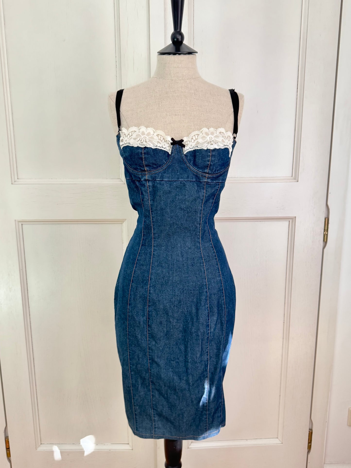 D&G Dolce Gabbana Vintage Denim Bustier Dress (M / IT 42)