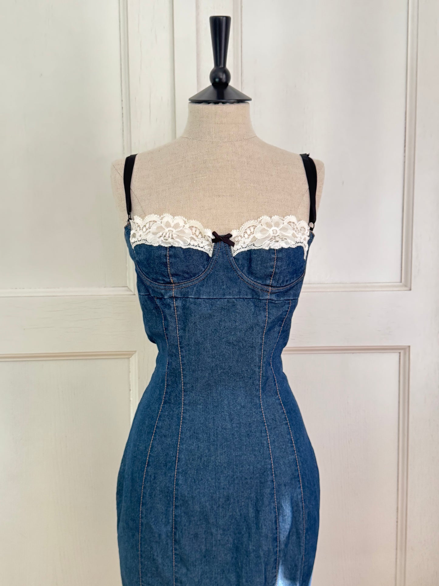 D&G Dolce Gabbana Vintage Denim Bustier Dress (M / IT 42)