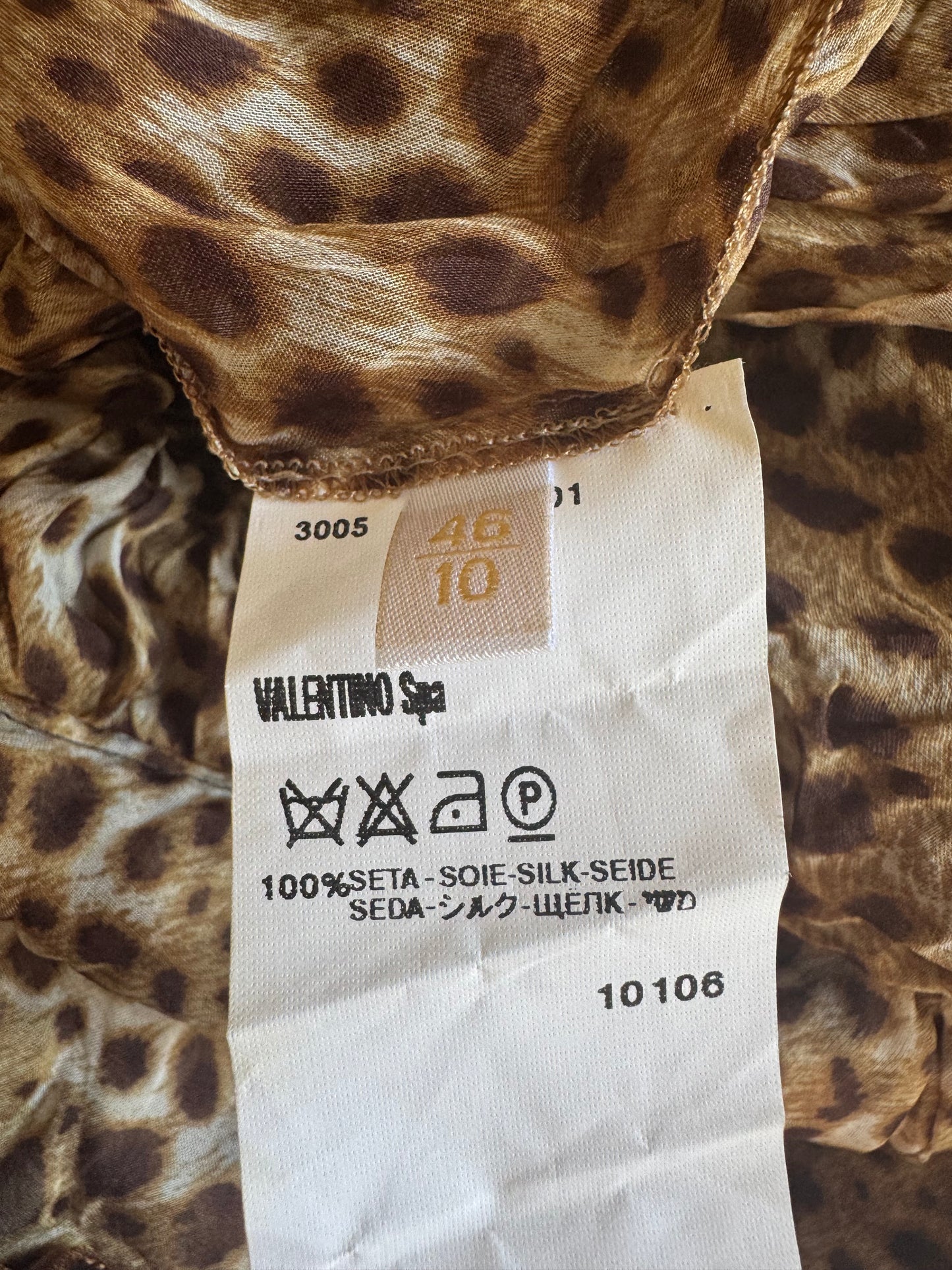Valentino Vintage Animal Print Silk Top (IT 46 / XL)