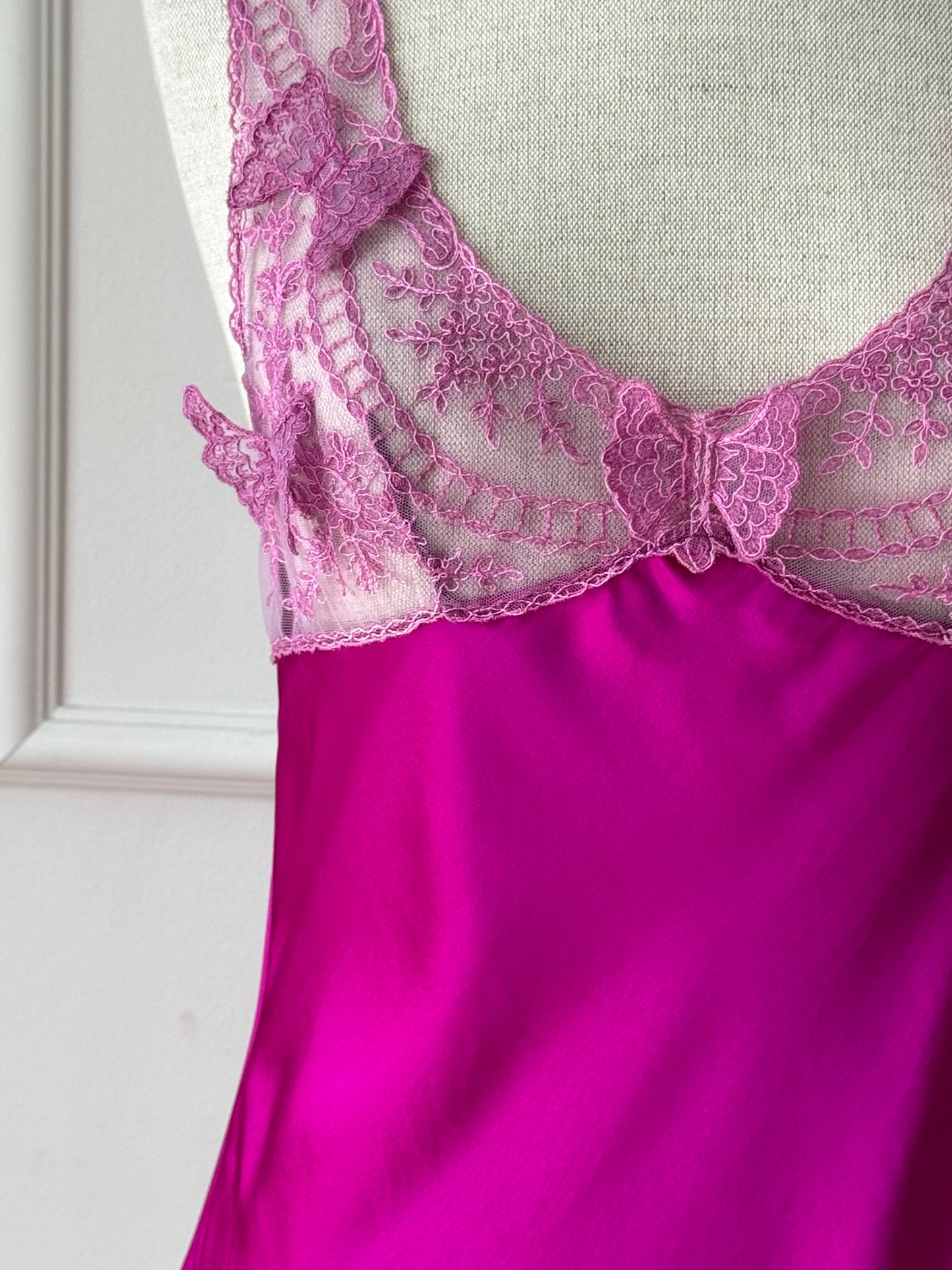 Vintage Blumarine Blugirl Spring / Summer 1999 Butterfly Fuchsia RUNWAY Dress (S)