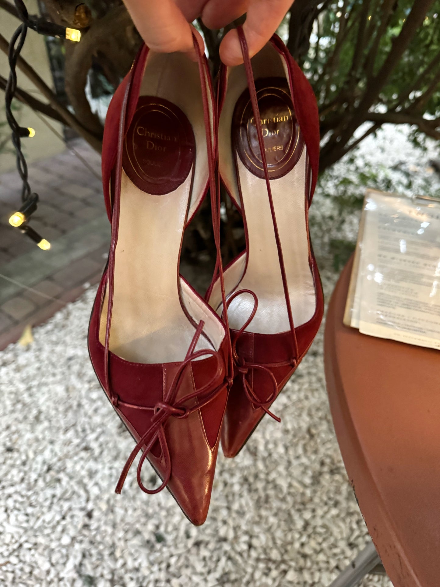 RARE Dior Burgundy 90s Bow Heels (EU 37)