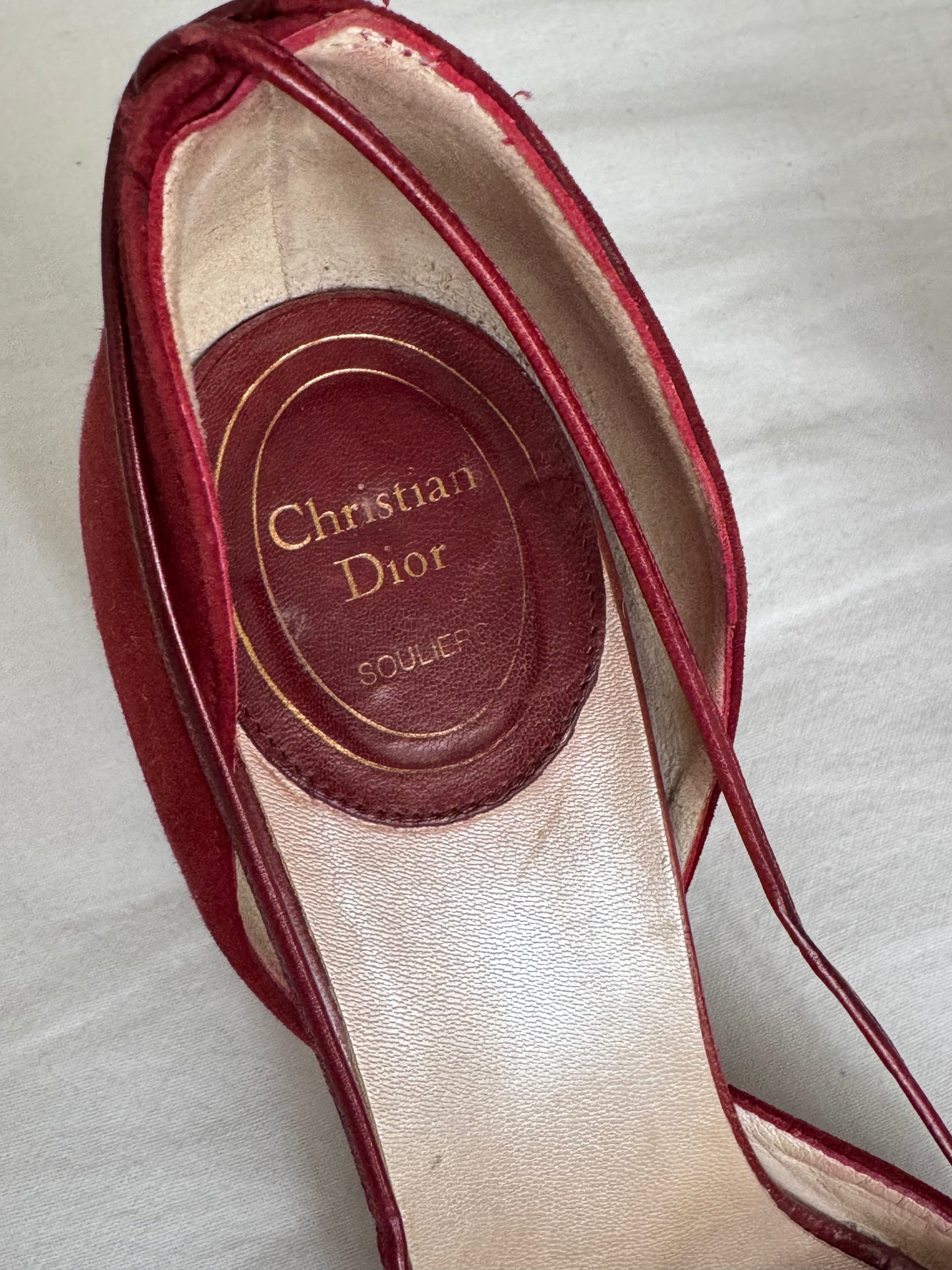 RARE Dior Burgundy 90s Bow Heels (EU 37)