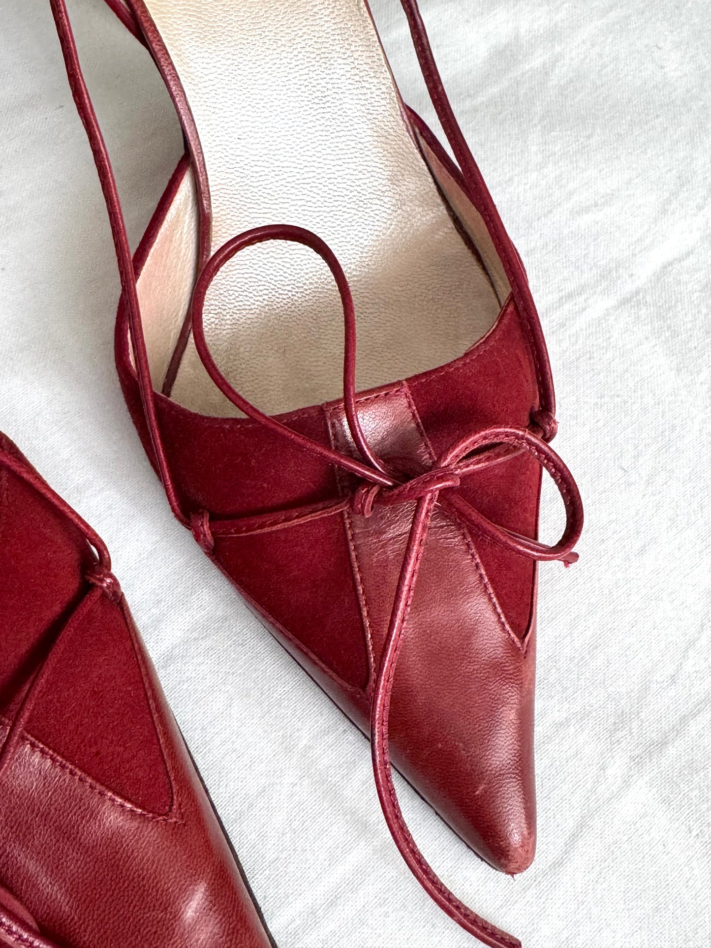 RARE Dior Burgundy 90s Bow Heels (EU 37)