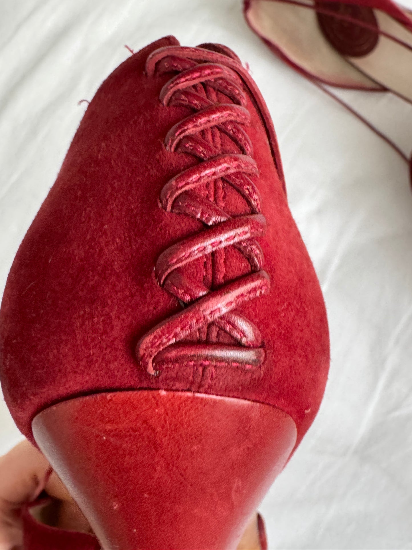 RARE Dior Burgundy 90s Bow Heels (EU 37)