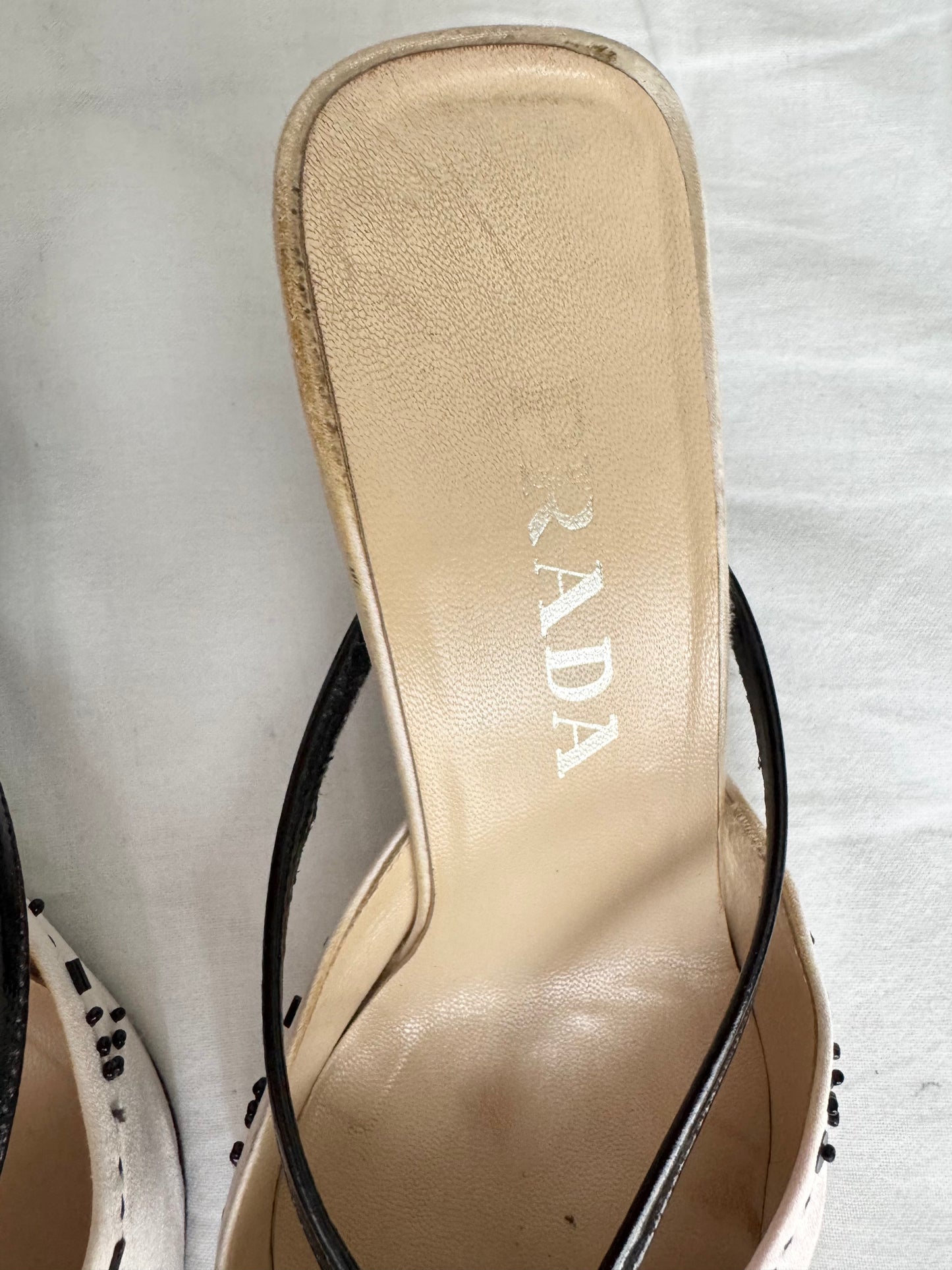 ICONIC Prada Beaded Ribbon Mules S/S 2000 (EU 38)