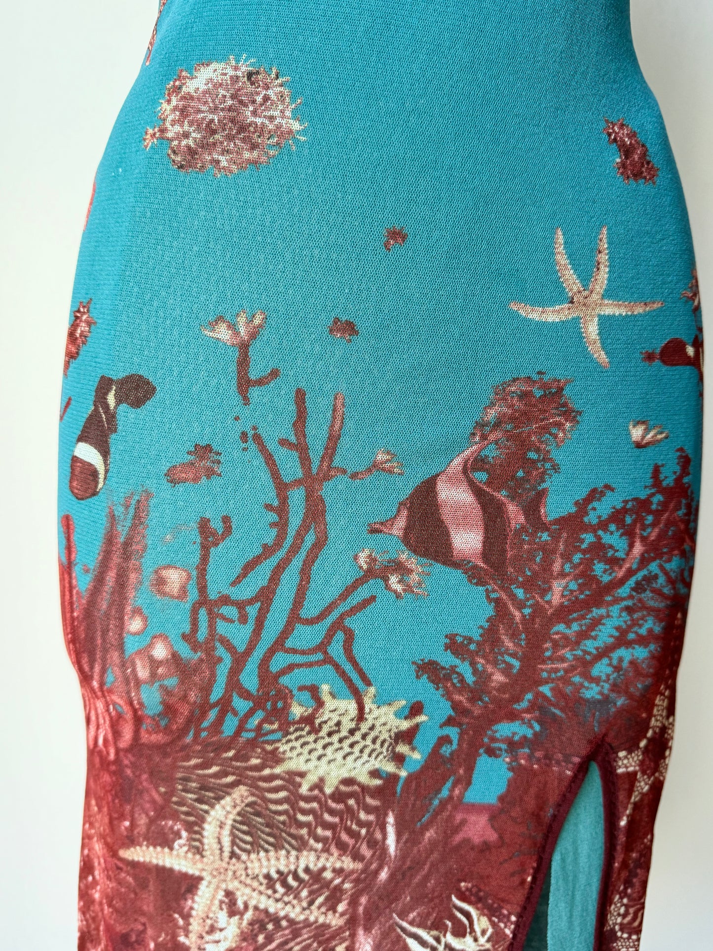 Vintage Jean Paul Gaultier JPG Cheongsam Mesh Dress (M)