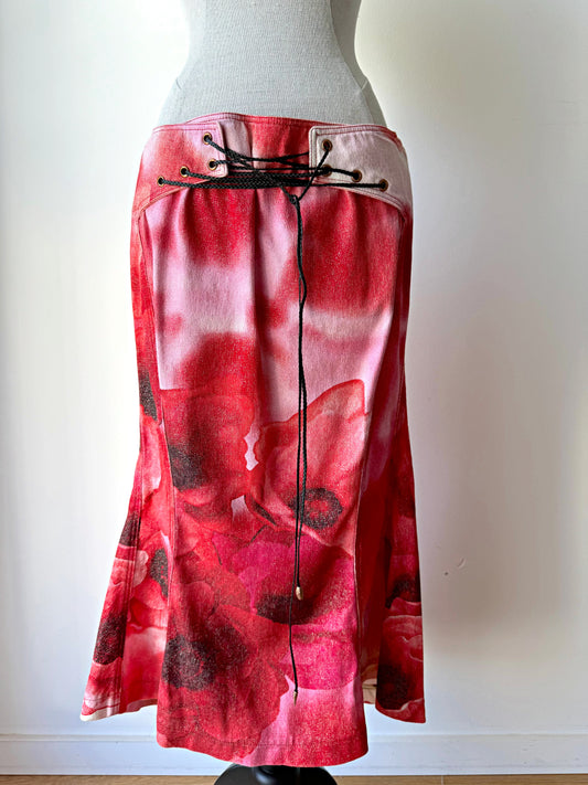 Roberto Cavalli Denim Floral Skirt (S)