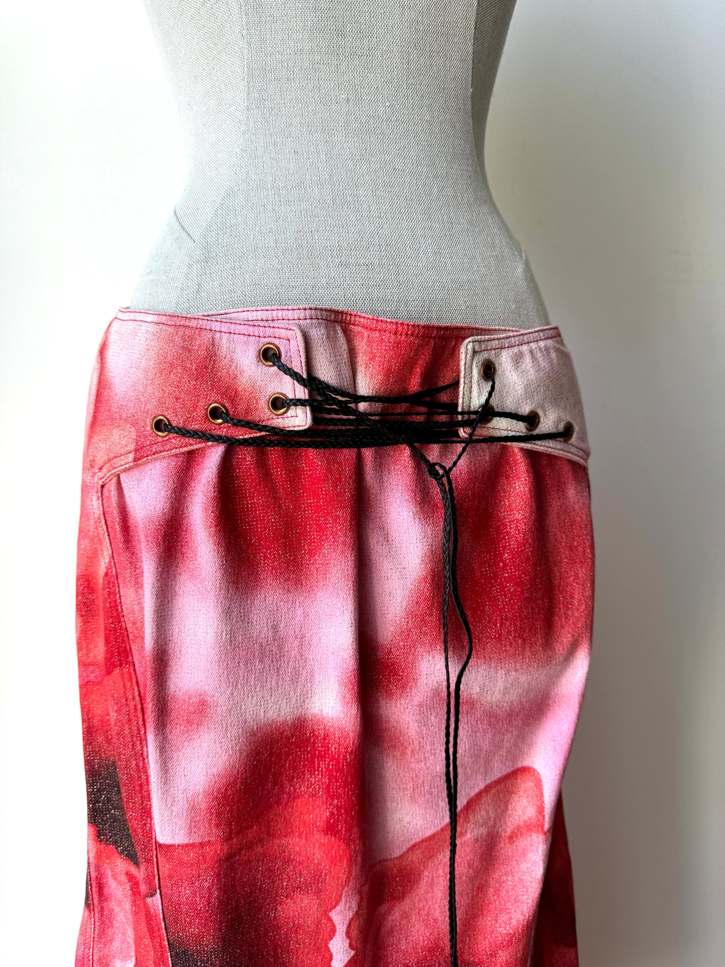 Roberto Cavalli Denim Floral Skirt (S)