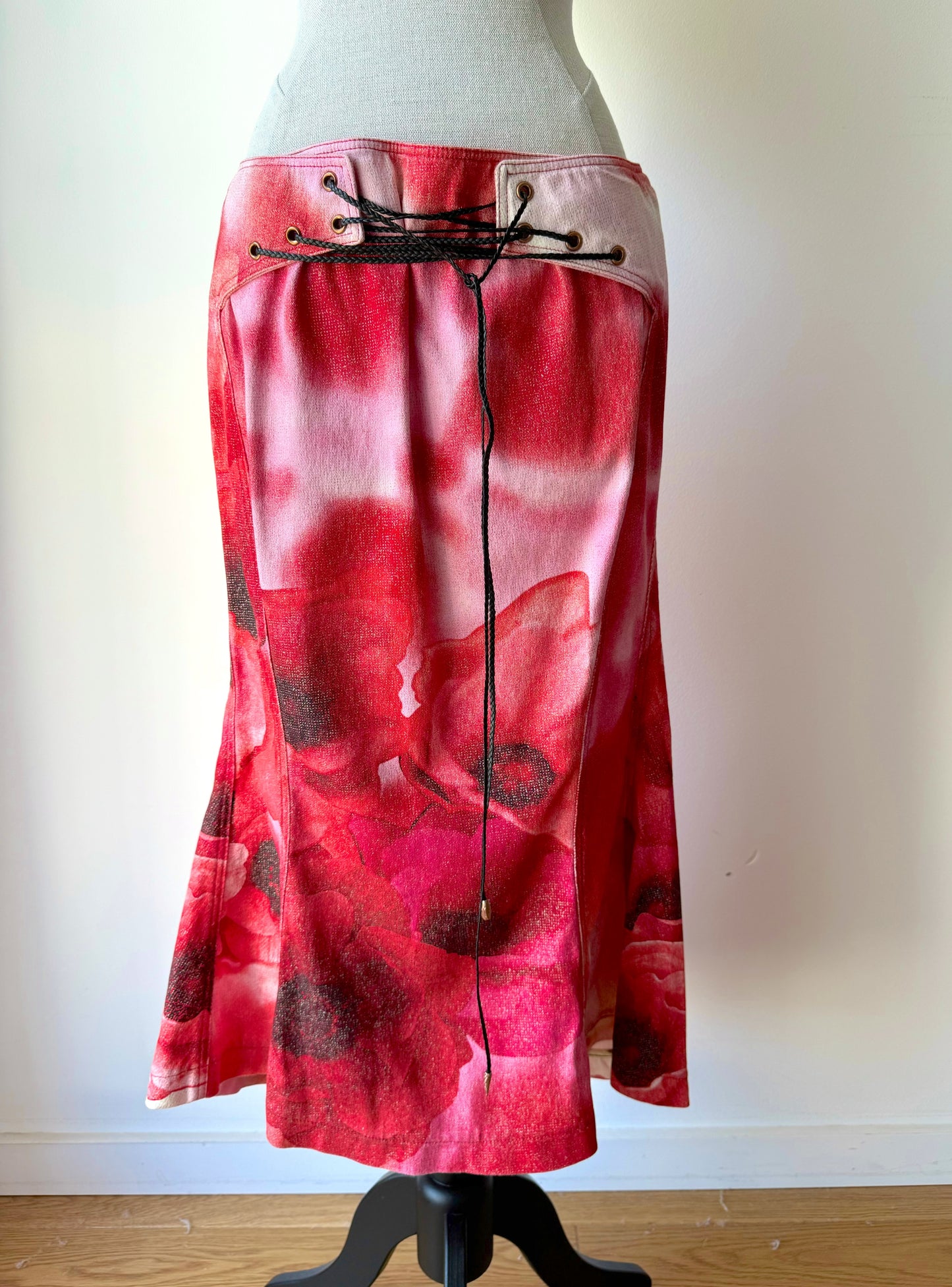 Roberto Cavalli Denim Floral Skirt (S)