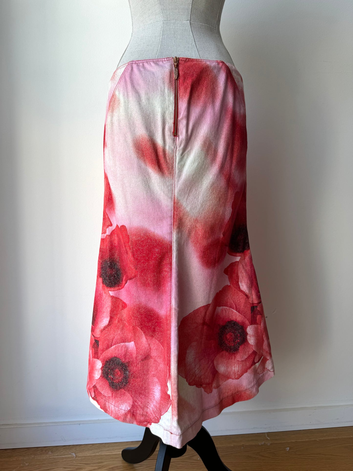 Roberto Cavalli Denim Floral Skirt (S)