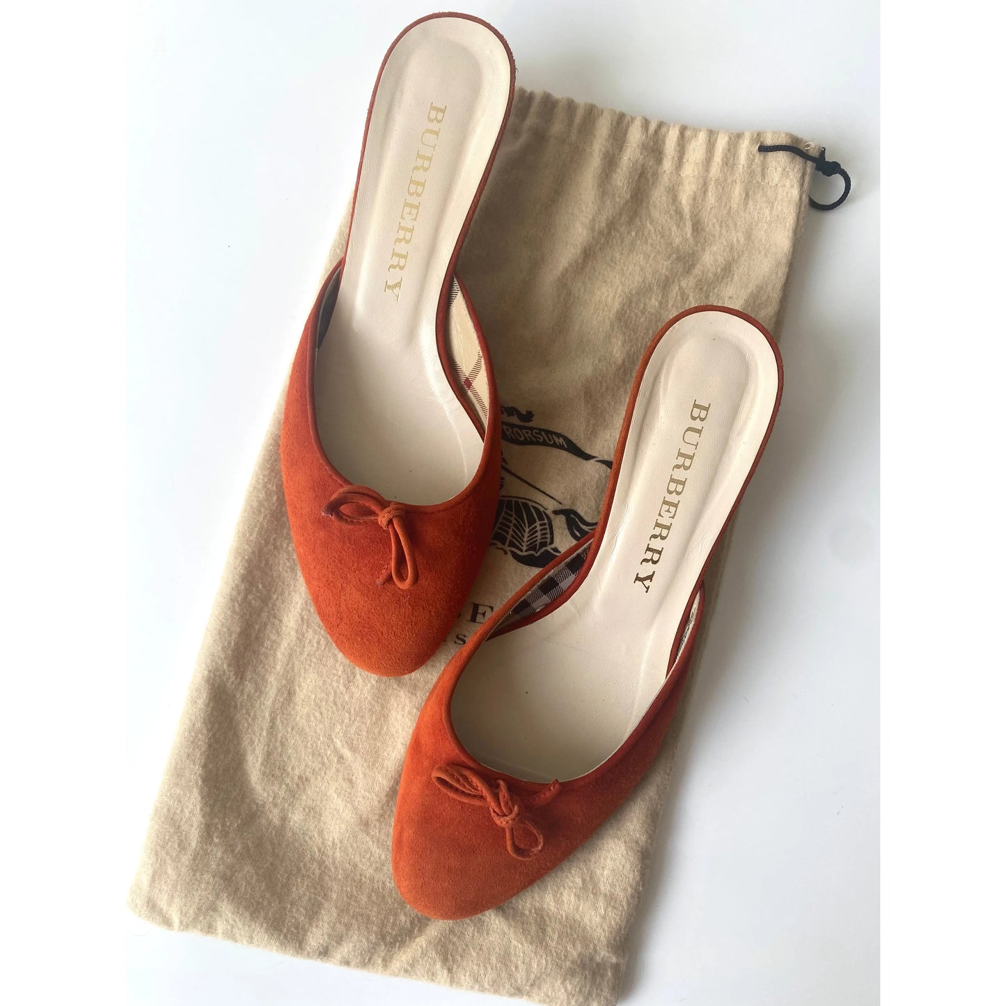 Vintage Burberry Bow Kitten Heels Ballet Mules (EU 37)