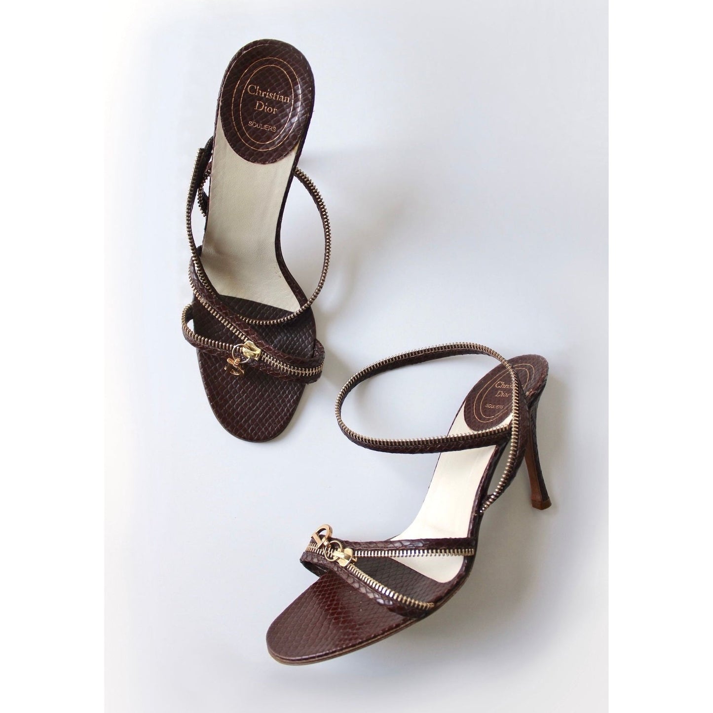 Vintage Dior Souliers Snake Zipper Heels by Galliano (EU 39)
