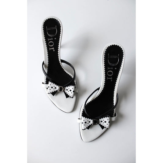 Vintage Dior Ribbon Bow Tie Mules (EU 36)