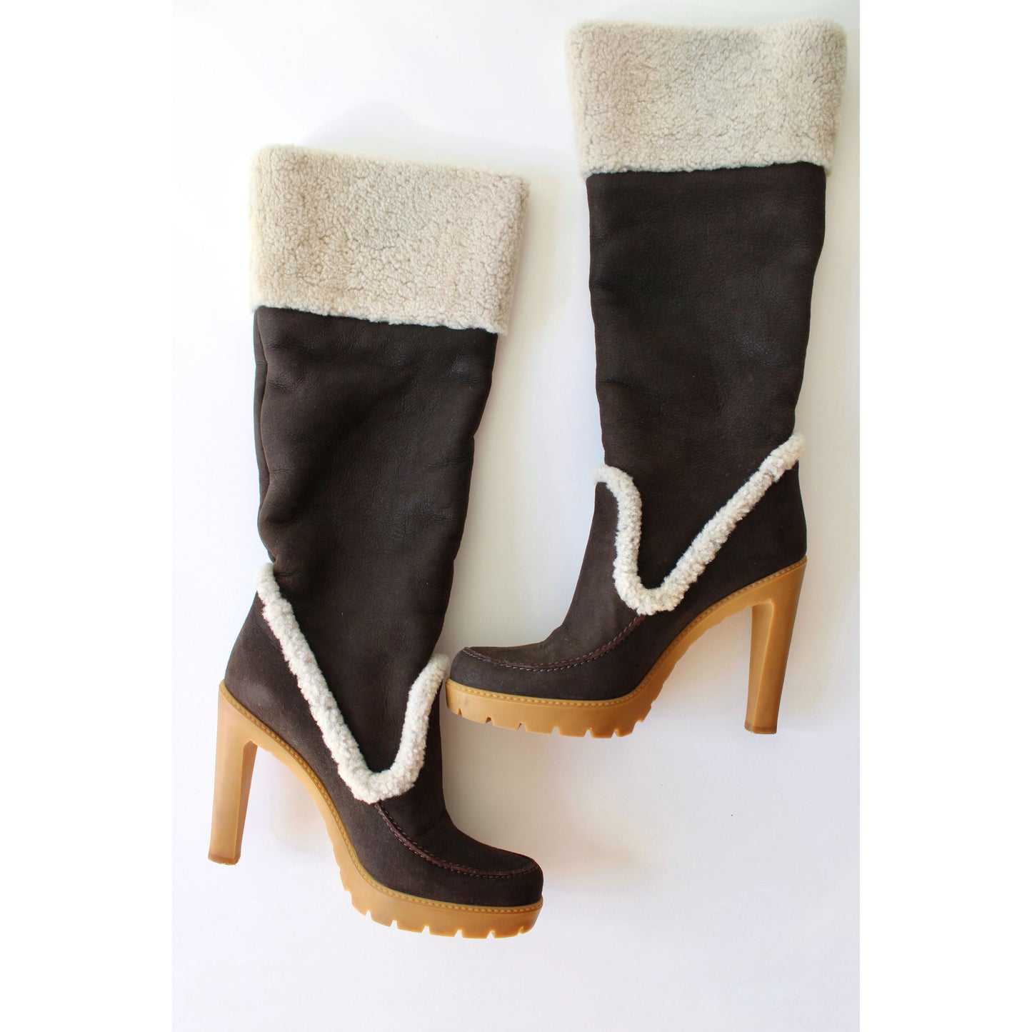 Dior Leather and Shearling Boots (EU 40)