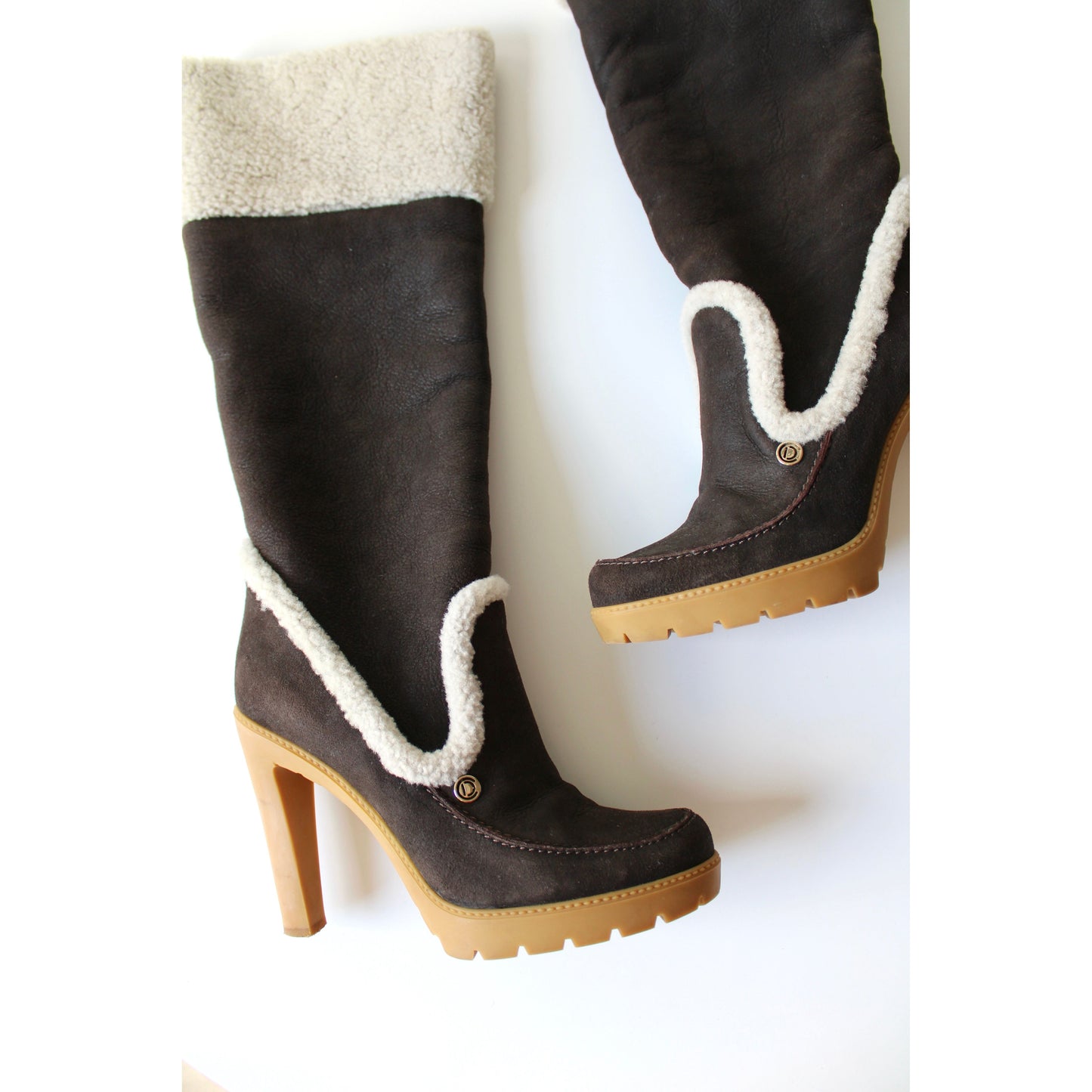 Dior Leather and Shearling Boots (EU 40)