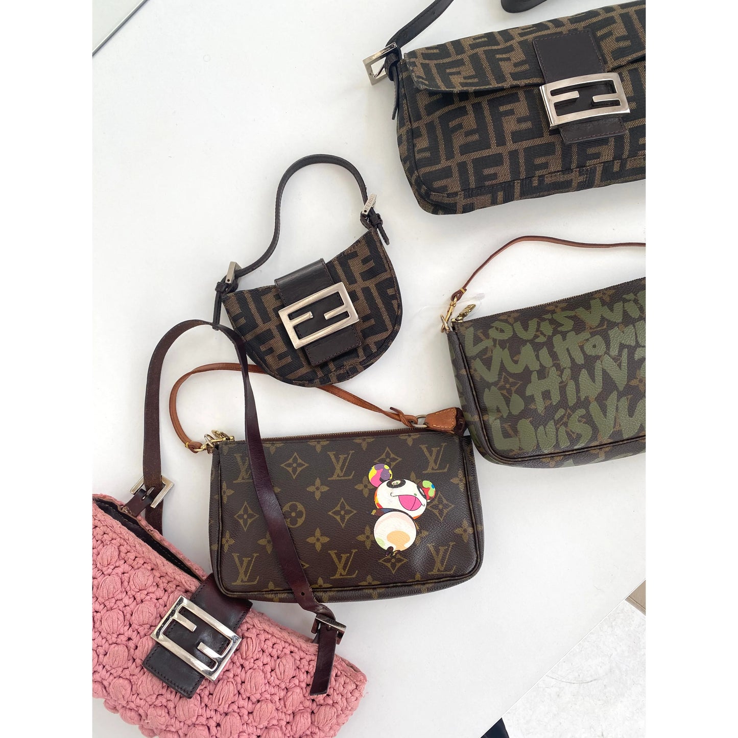 Preloved Louis Vuitton x Takashi Murakami Panda Pochette, vintage Takashi Murakami bag, Louis Vuitton Panda pochette, Louis Vuitton Japan pochette, LV Murakami vintage bag, preloved LV Murakami pochette, preowned Murakami Louis Vuitton bag, Murakami mini bag, Louis Vuitton vintage mini bag