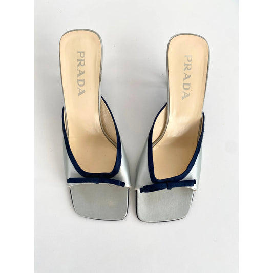 Prada Satin Bow Heels / Mules with Ribbon (EU 40)