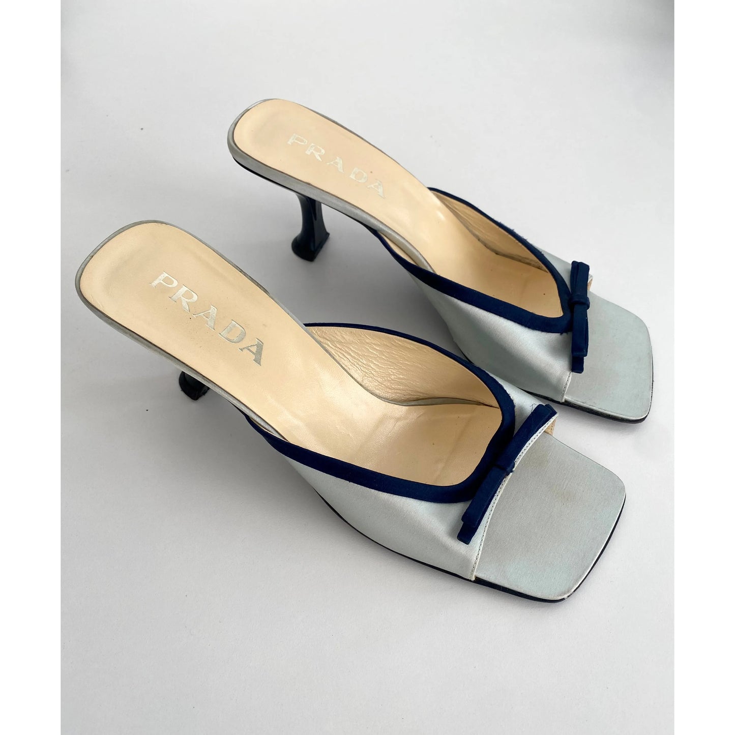 Prada Satin Bow Heels / Mules with Ribbon (EU 40)