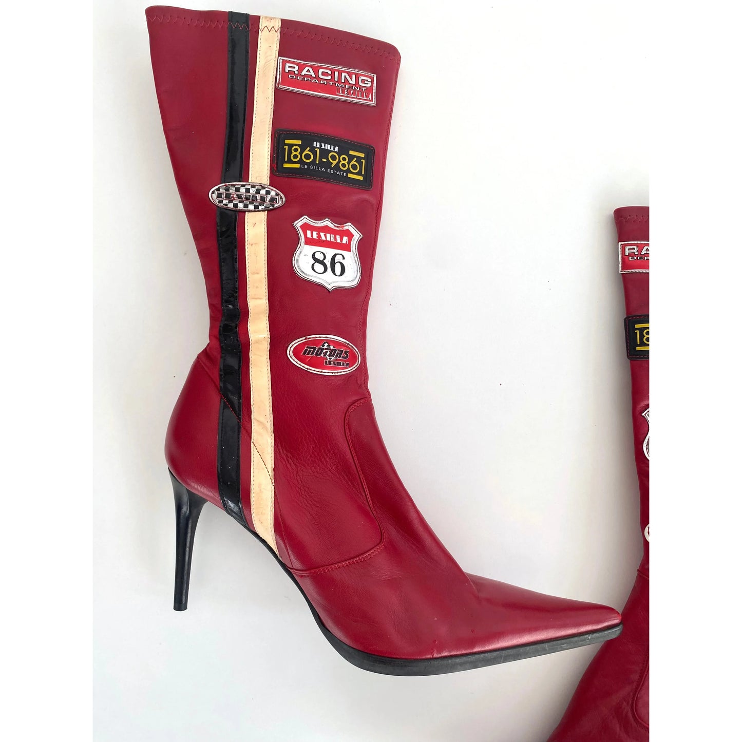 Le Silla Vintage Moto-Boots in Red (EU 39)