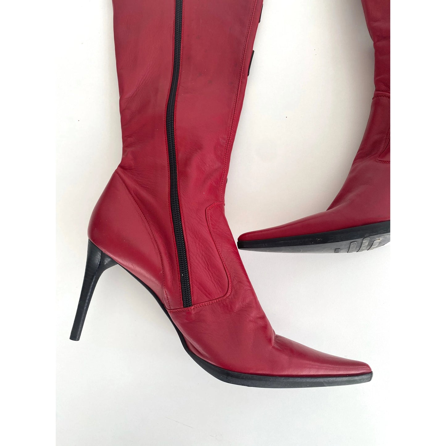 Le Silla Vintage Moto-Boots in Red (EU 39)