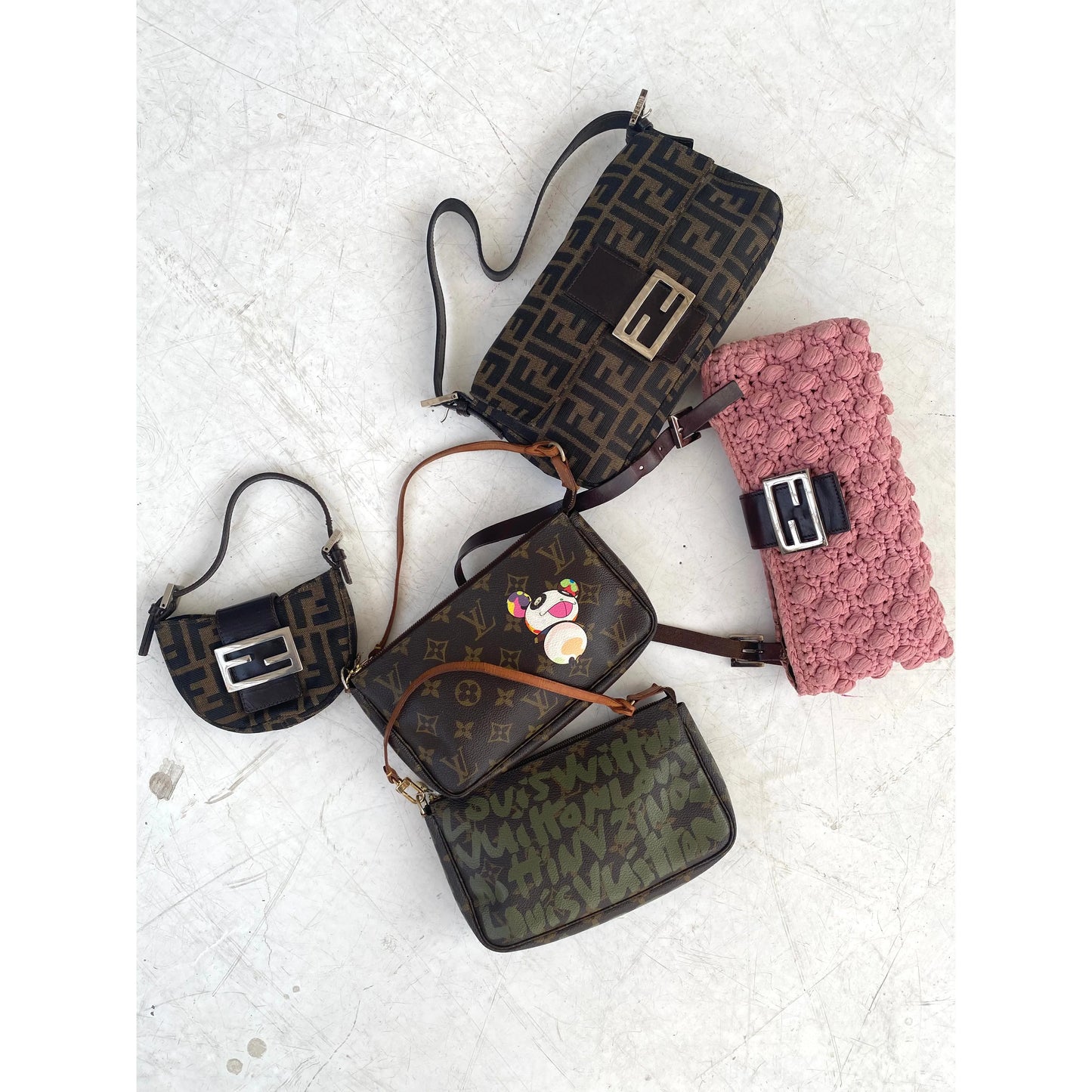 Vintage Fendi Baguette Fendi Zucca Monogram handbag Baguette Fendi vintage bags Fendi preloved handbags Fendi preowned bags, wool Baguette, mini croissant bag fendi