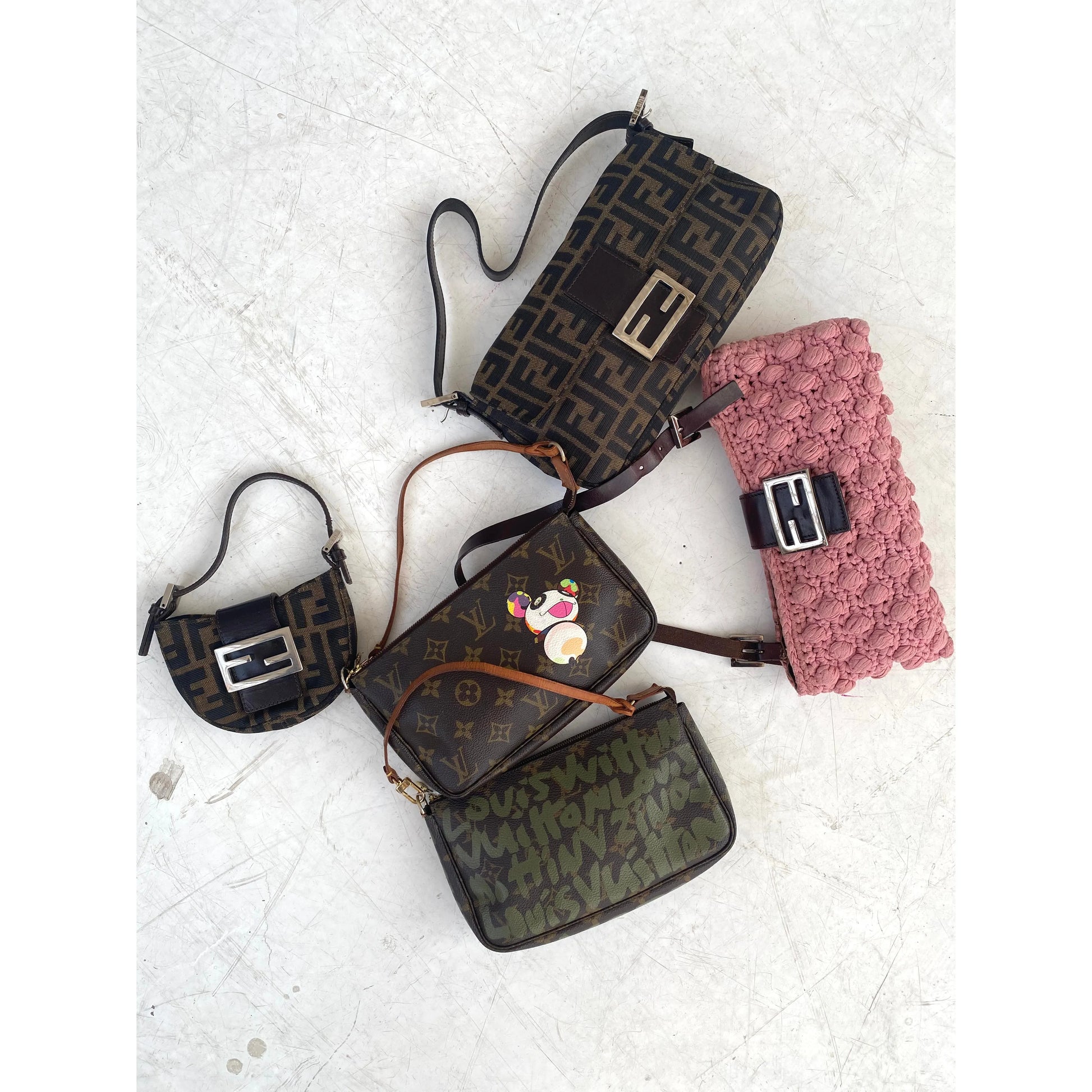 Vintage Fendi Baguette Fendi Zucca Monogram handbag Baguette Fendi vintage bags Fendi preloved handbags Fendi preowned bags, wool Baguette, mini croissant bag fendi