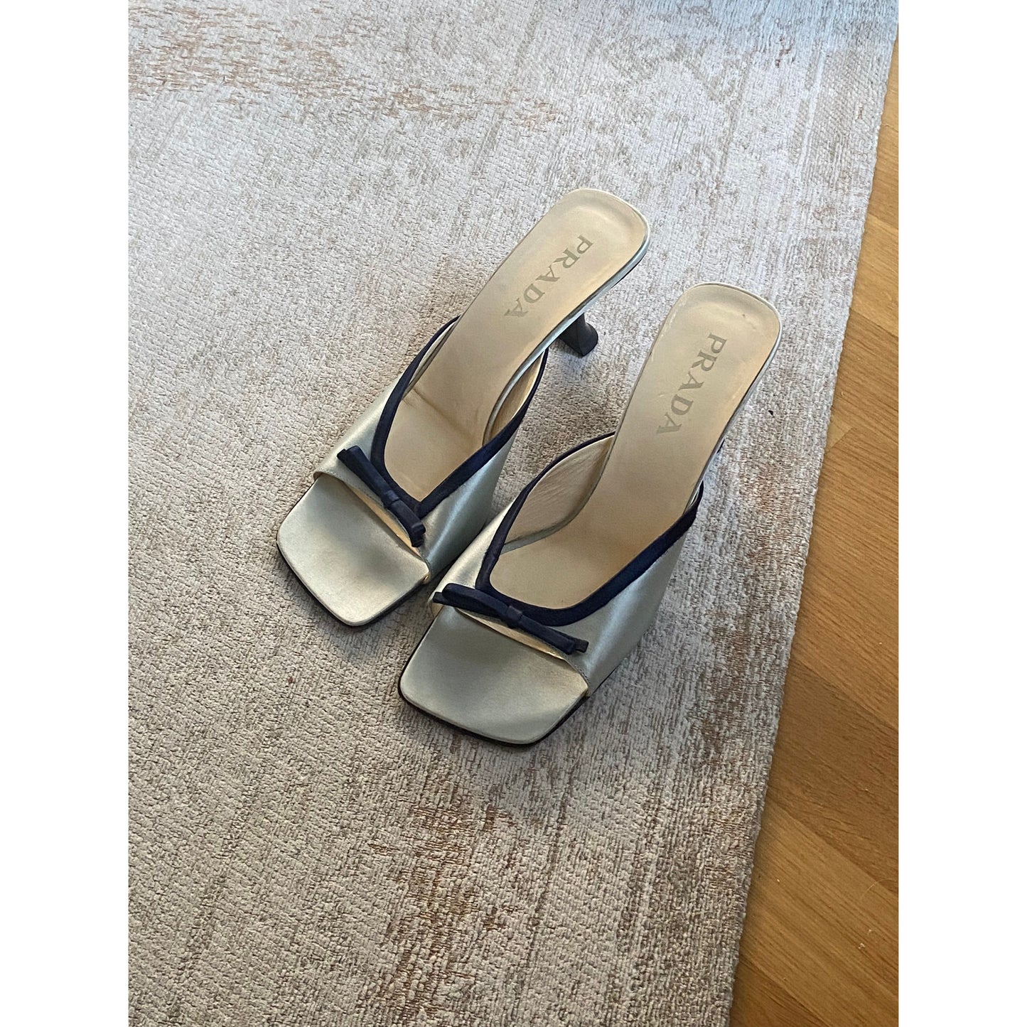 Prada Satin Bow Heels / Mules with Ribbon (EU 40)