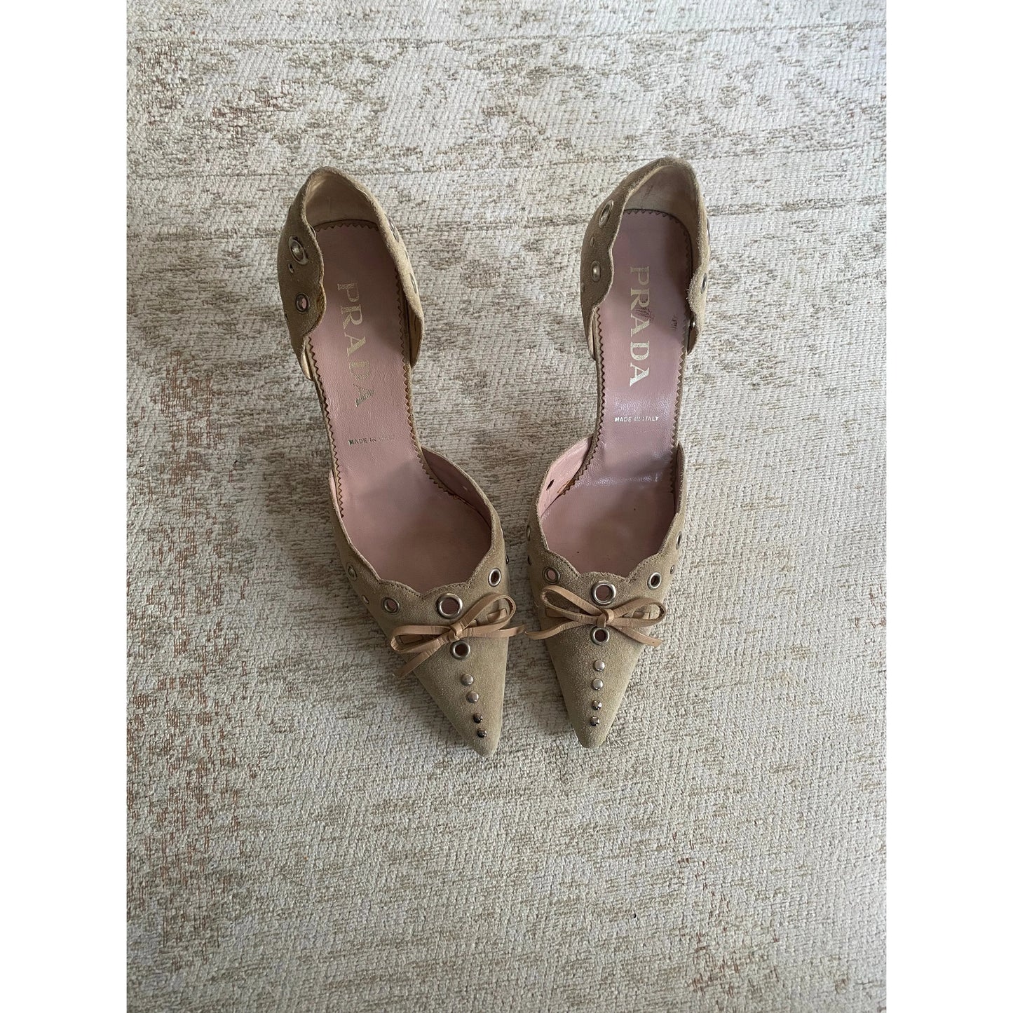 Iconic Prada Eyelet Kitten Heels (EU 37)