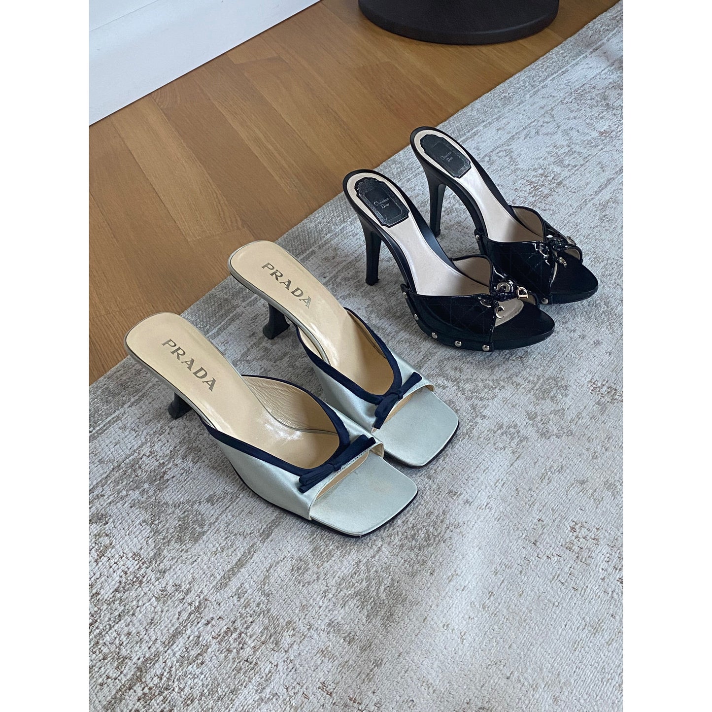 Prada Satin Bow Heels / Mules with Ribbon (EU 40)