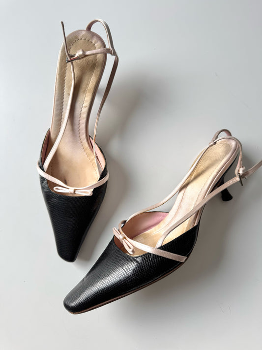 Vintage Valentino Kitten Heels Bow Heels By Ciao Kasia