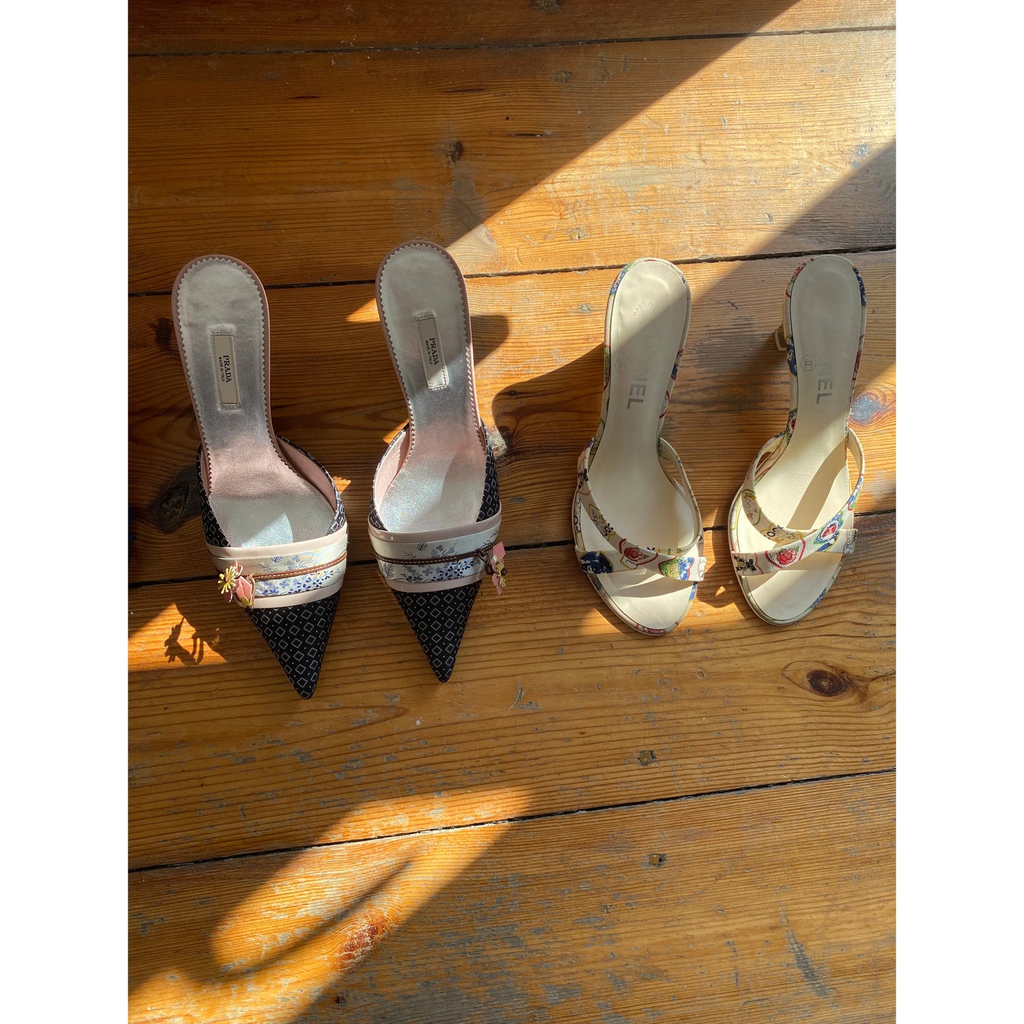 Prada Kitten Heel Pointed Mules (EU 37,5 / US 6.5)