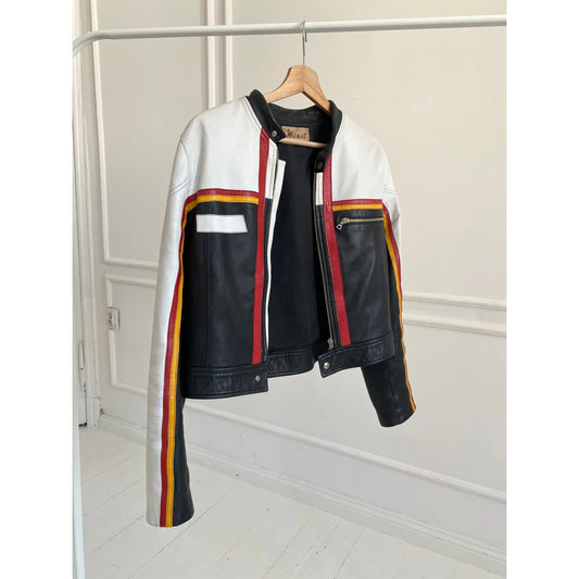 Vintage Italian Leather Racing Jacket (44 IT / L / US 8) - Runs slightly small