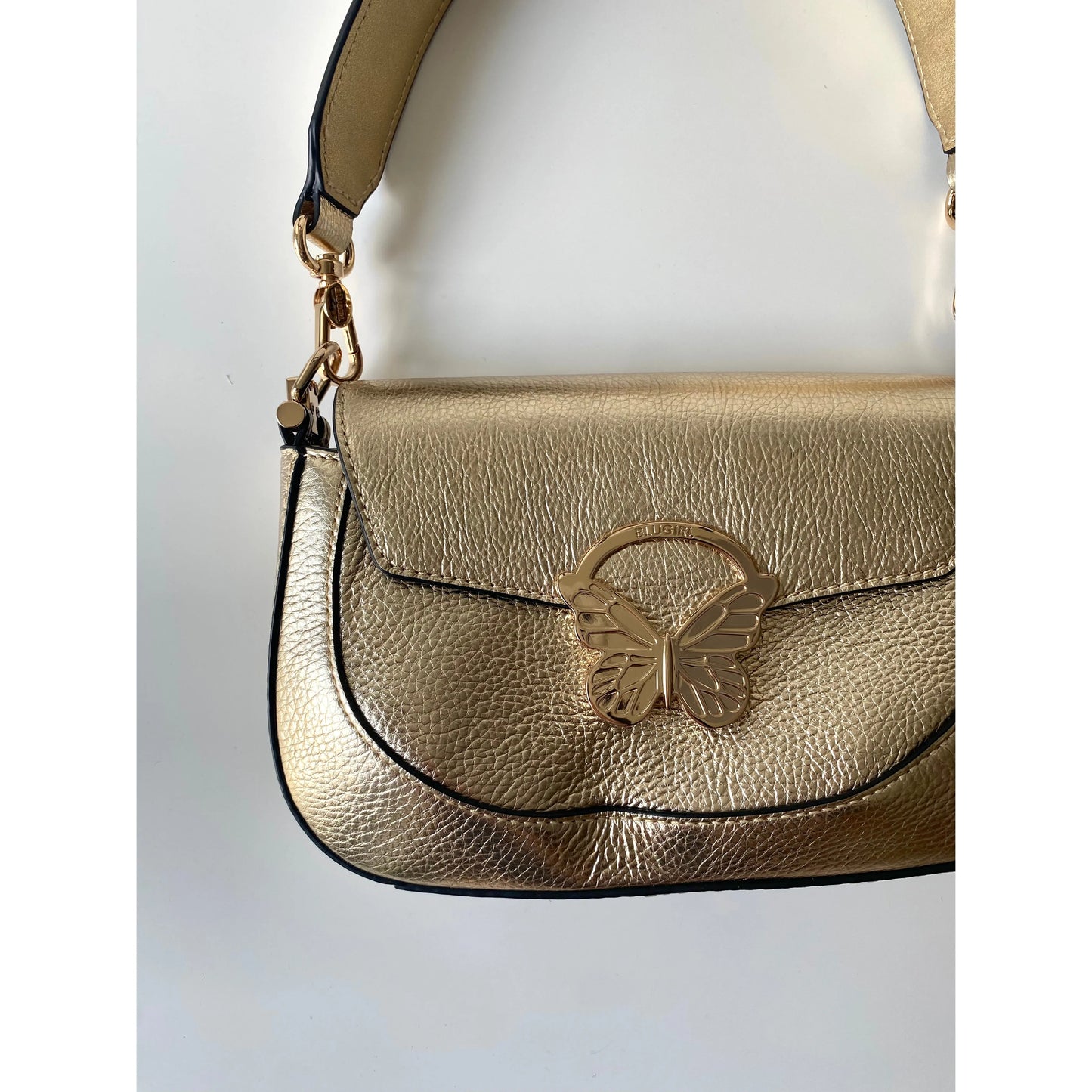 Blumarine Bluegirl Vintage Golden Handbag with Butterfly