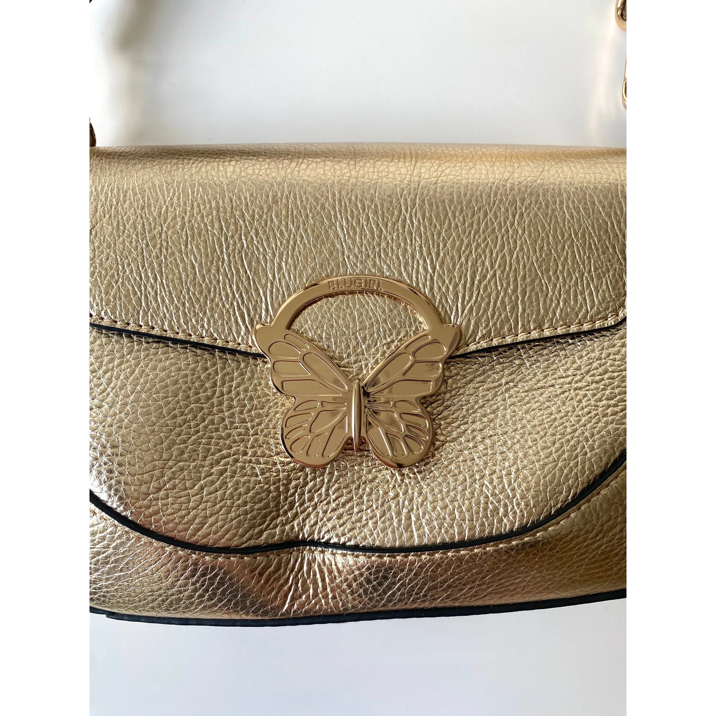 Blumarine Bluegirl Vintage Golden Handbag with Butterfly