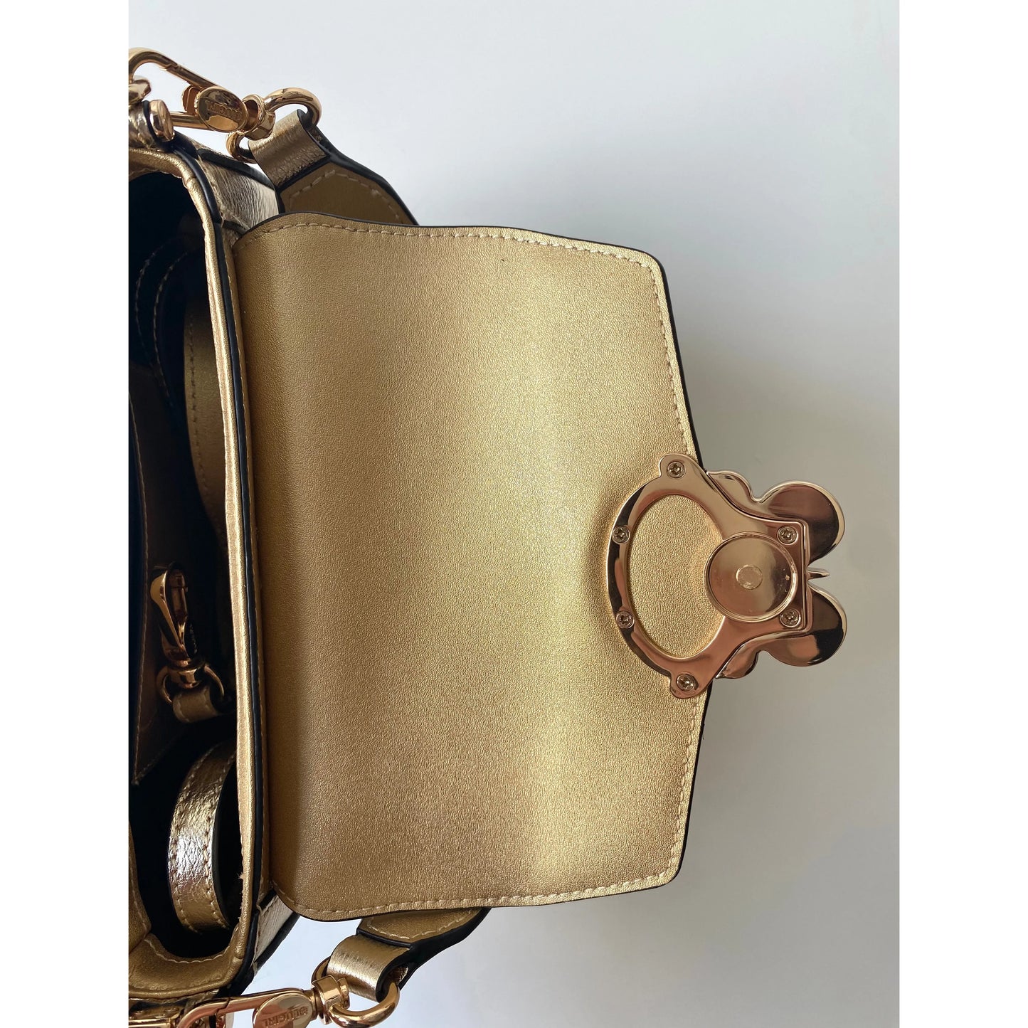 Blumarine Bluegirl Vintage Golden Handbag with Butterfly