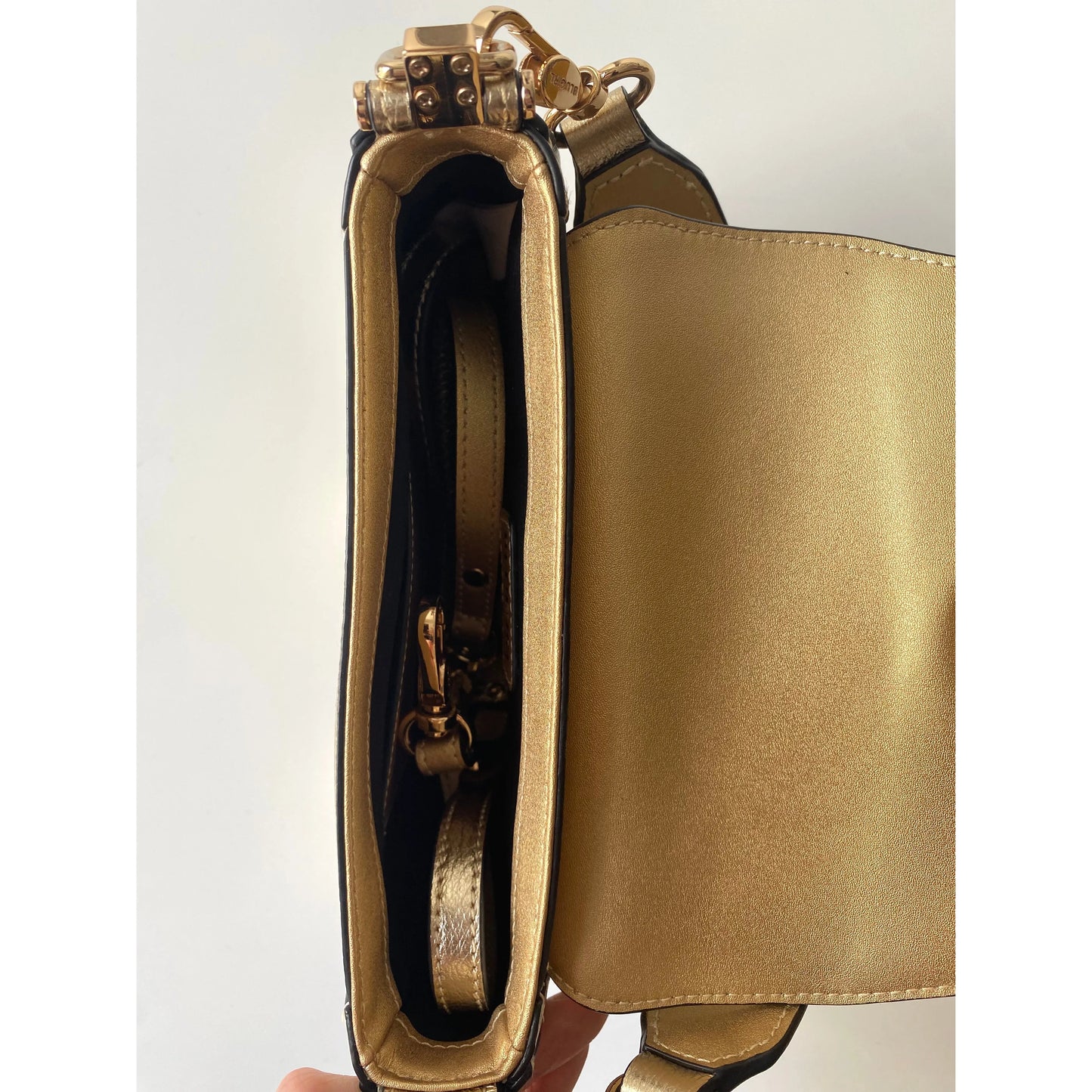 Blumarine Bluegirl Vintage Golden Handbag with Butterfly