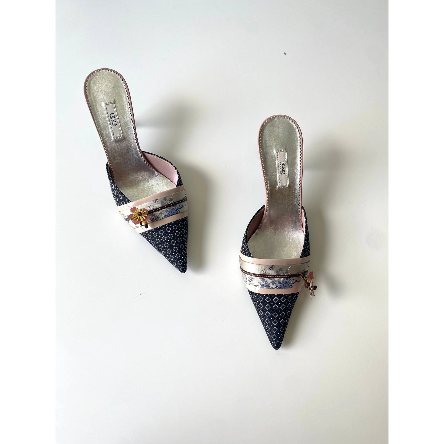 Prada Kitten Heel Pointed Mules (EU 37,5 / US 6.5)