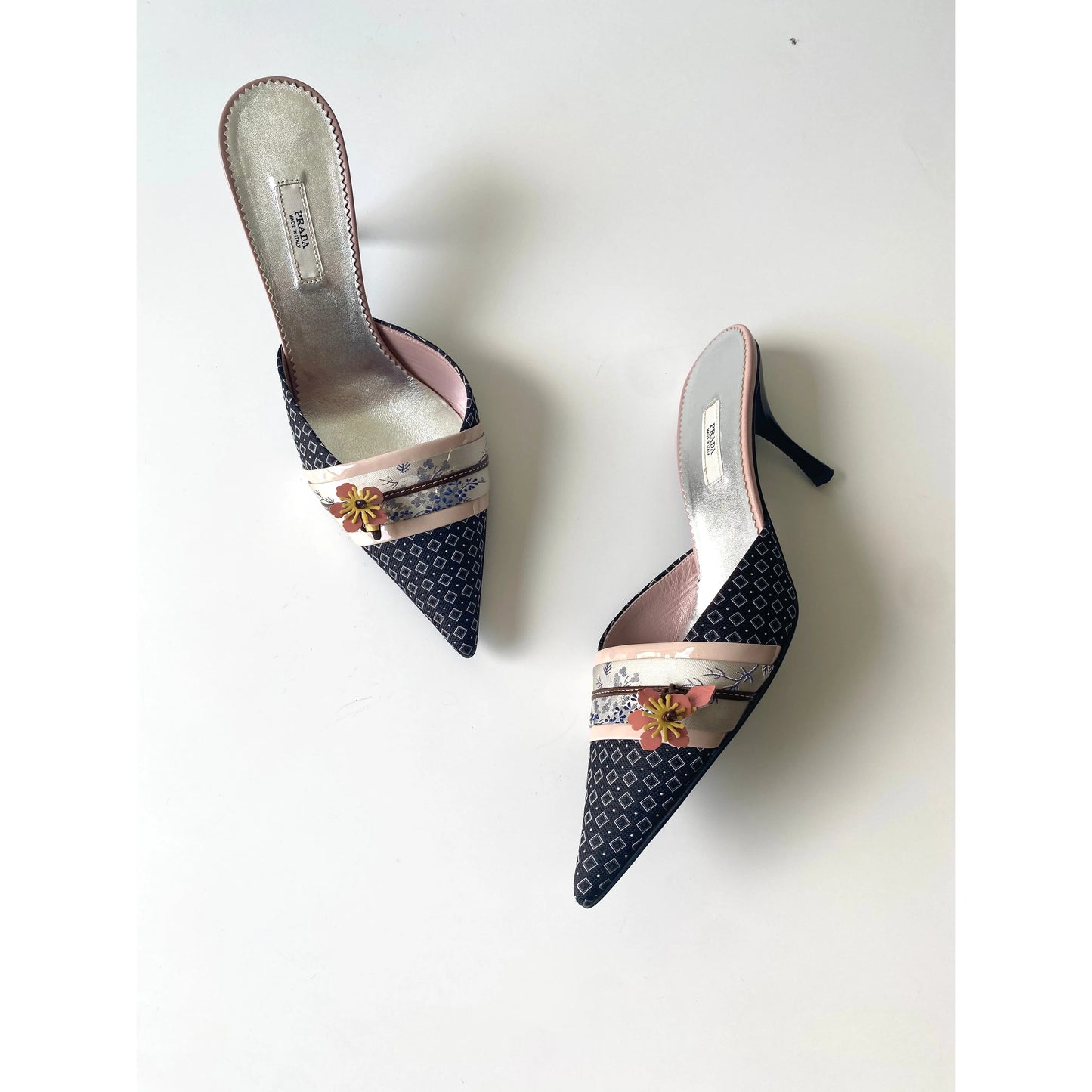 Prada Kitten Heel Pointed Mules (EU 37,5 / US 6.5)