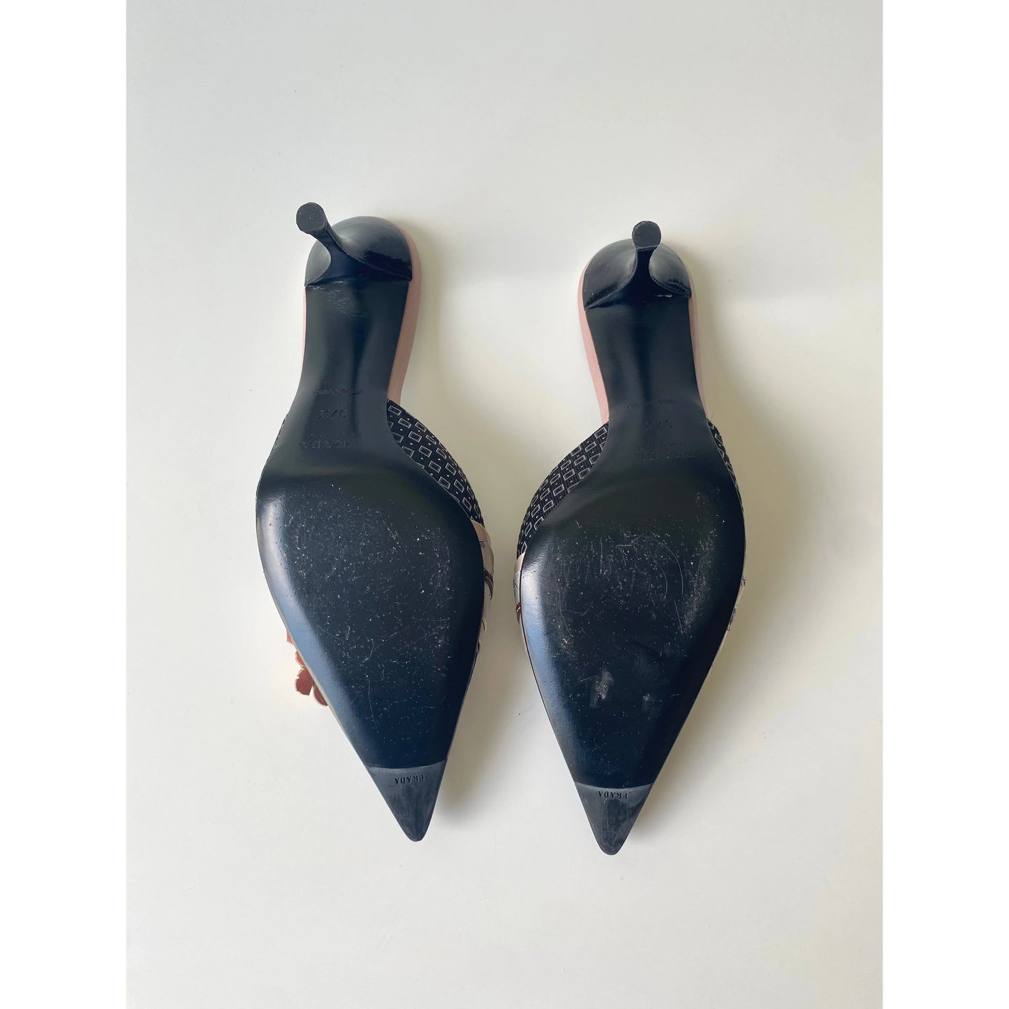 Prada Kitten Heel Pointed Mules (EU 37,5 / US 6.5)