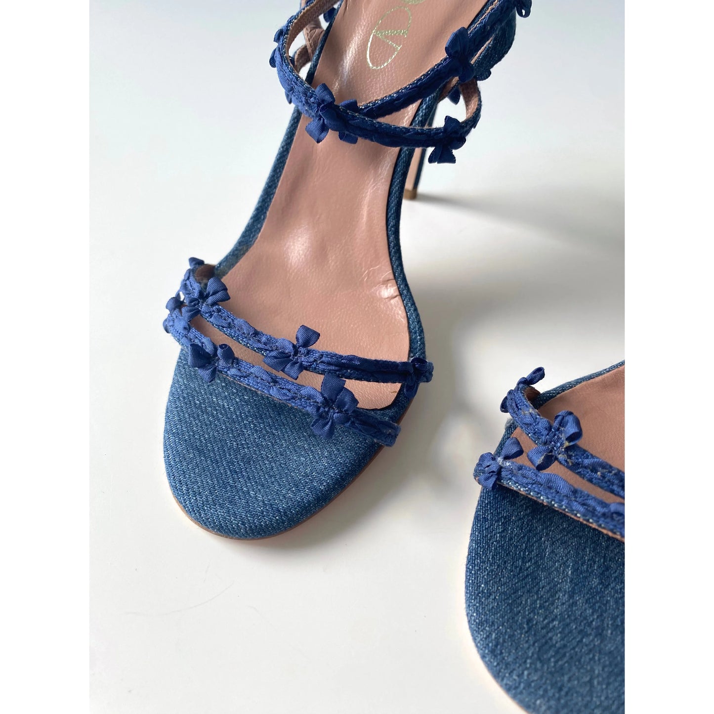 Valentino Red Vintage Flower and Bow Sandals Heels (EU 37)