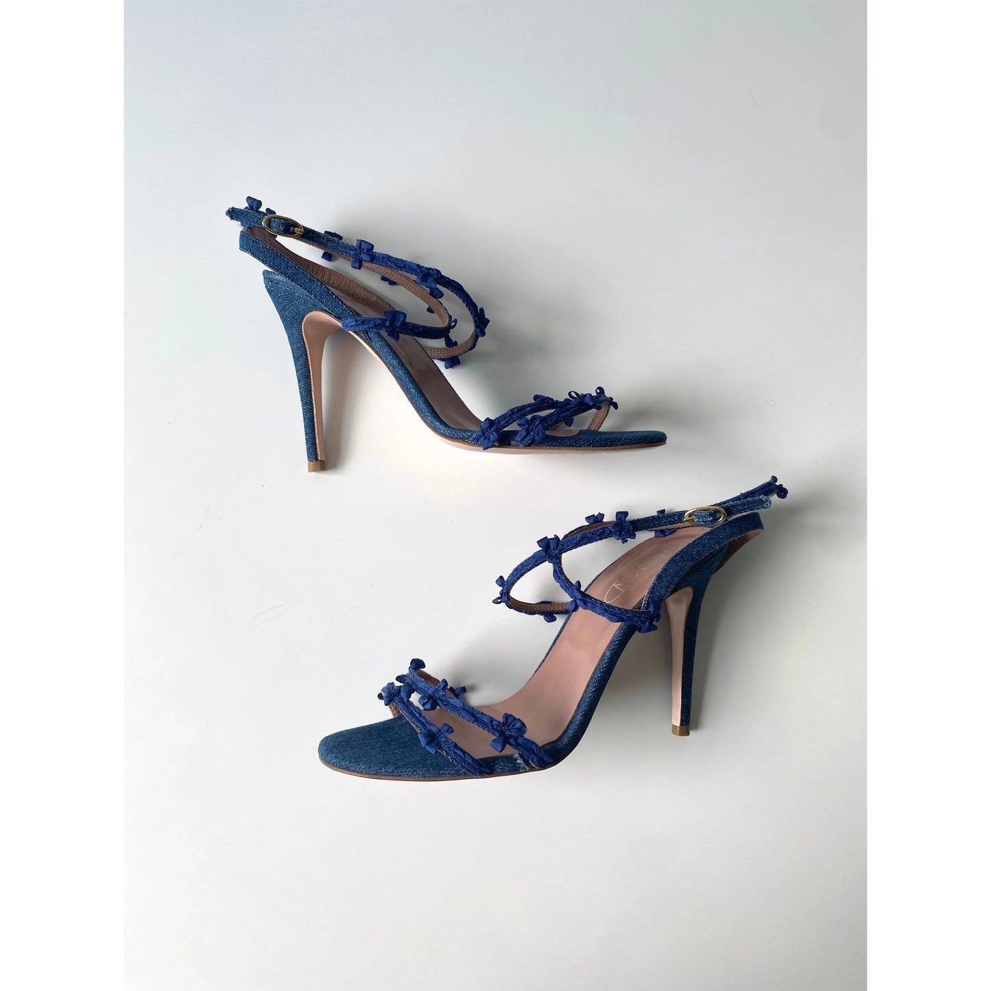 Valentino Red Vintage Flower and Bow Sandals Heels (EU 37)