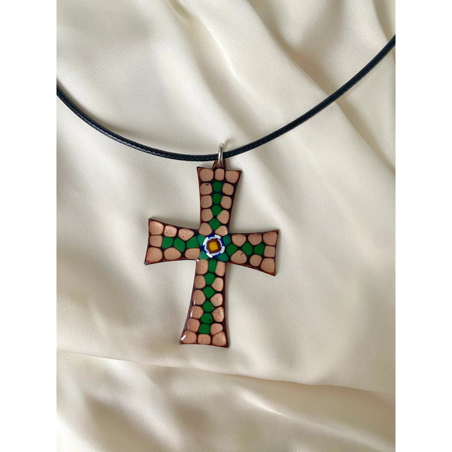 Mosaic Cross Choker from Paris