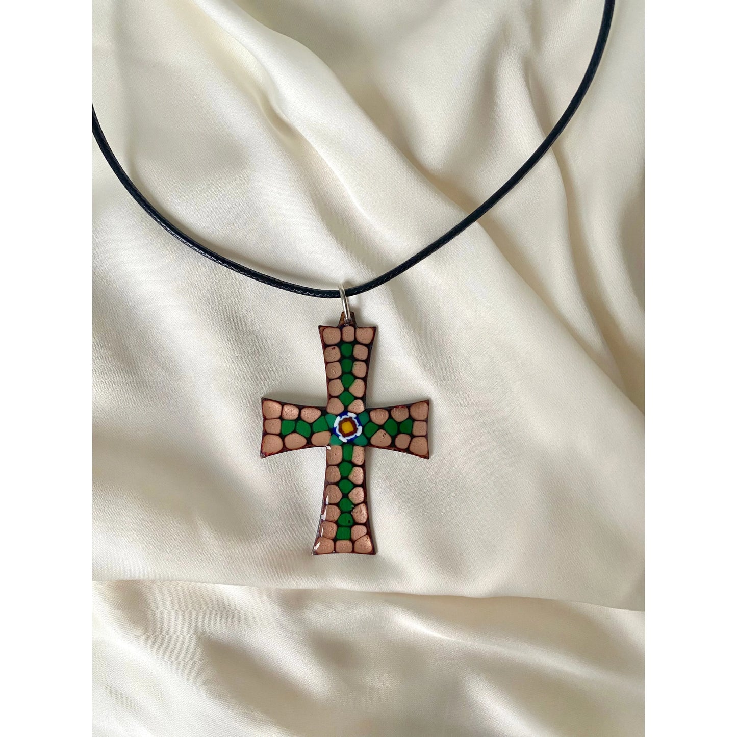 Mosaic Cross Choker from Paris