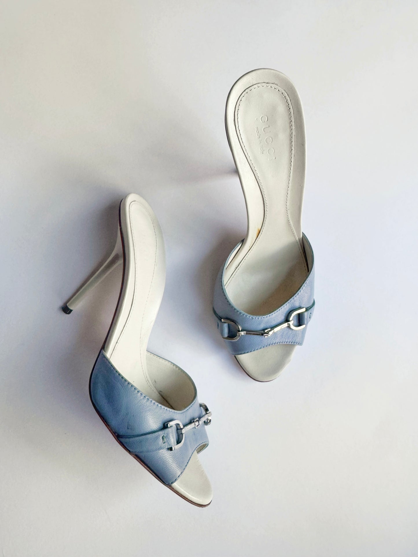 RARE Gucci Baby Blue Horsebit Mules (EU 37,5)